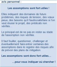 avis personnel sur les assomptions dans les projets