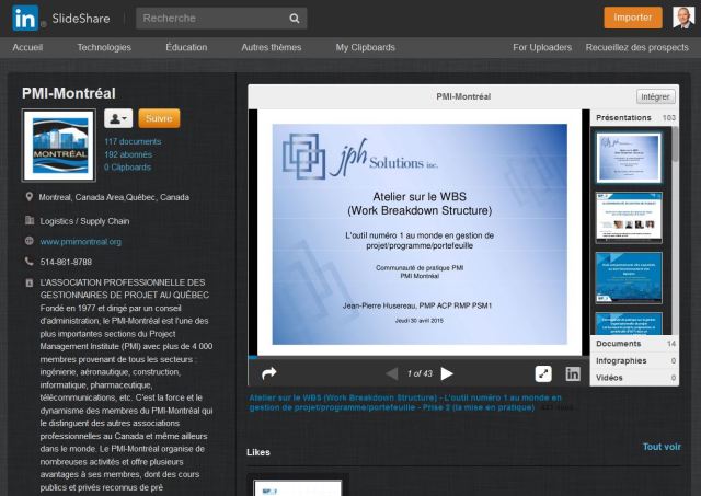 cherchez la présentation qui vous intéresse. Plus d'une centaine sont en ligne.
